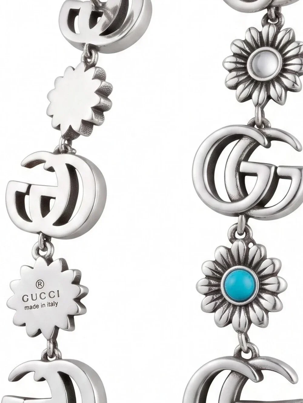 Vintage Gucci Interlocking GG Marmont Sterling Silver Earrings